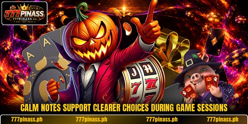 Calm notes support clearer choices during game sessions