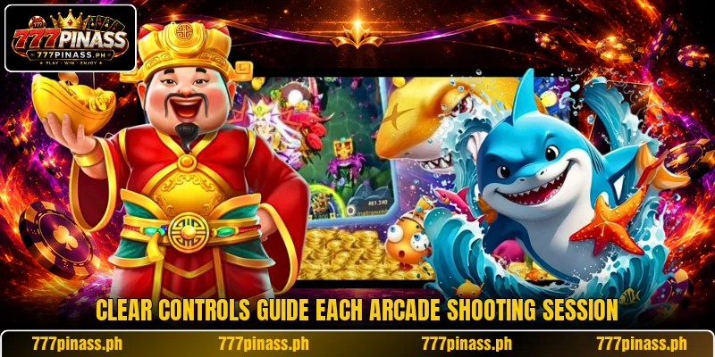 Clear controls guide each arcade shooting session
