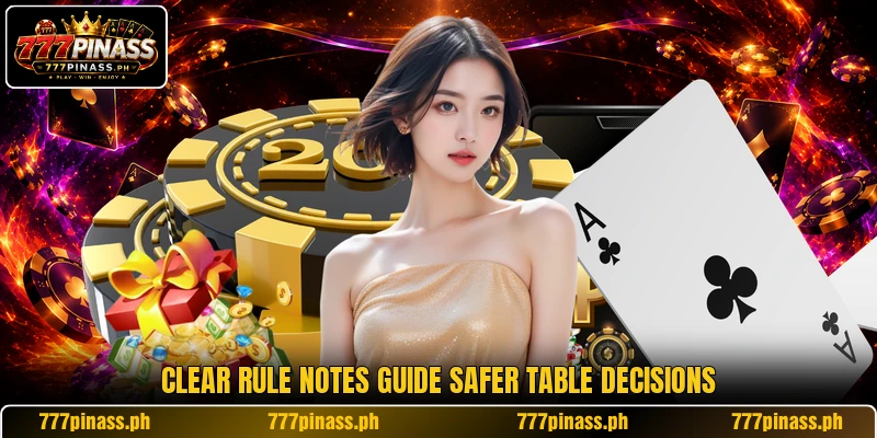 Clear rule notes guide safer table decisions