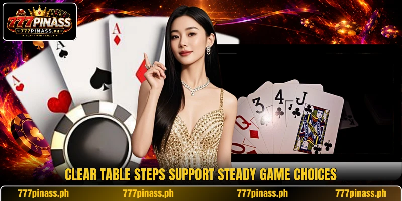 Clear table steps support steady game choices