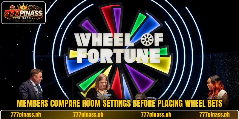 Members compare room settings before placing wheel bets