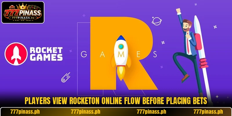 Players view Rocketon online flow before placing bets