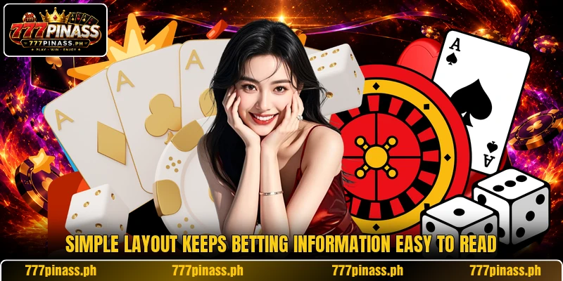 Simple layout keeps betting information easy to read