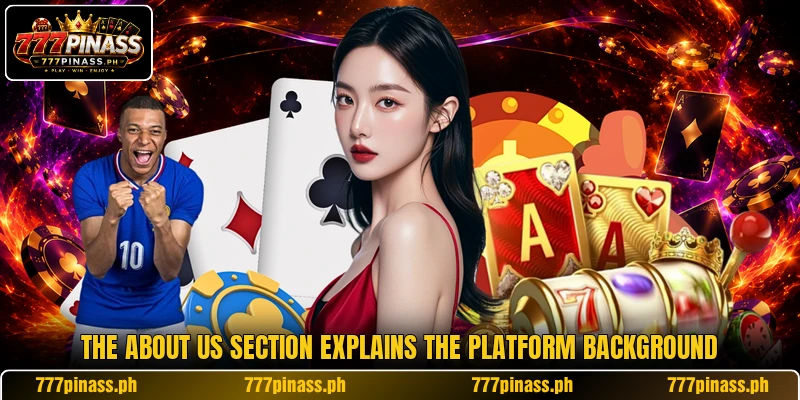 The about us section explains the platform background